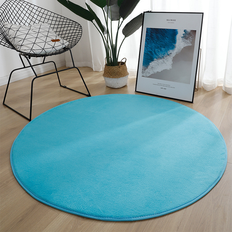 Salón de estar alfombra redonda de coral alfombra simple viento de color sólido estudio computadora silla giratoria alfombra antideslizante alfombra de aislamiento doméstica