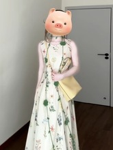 高级感法式无袖背心碎花连衣裙子女夏季2025新款海边度假气质长裙