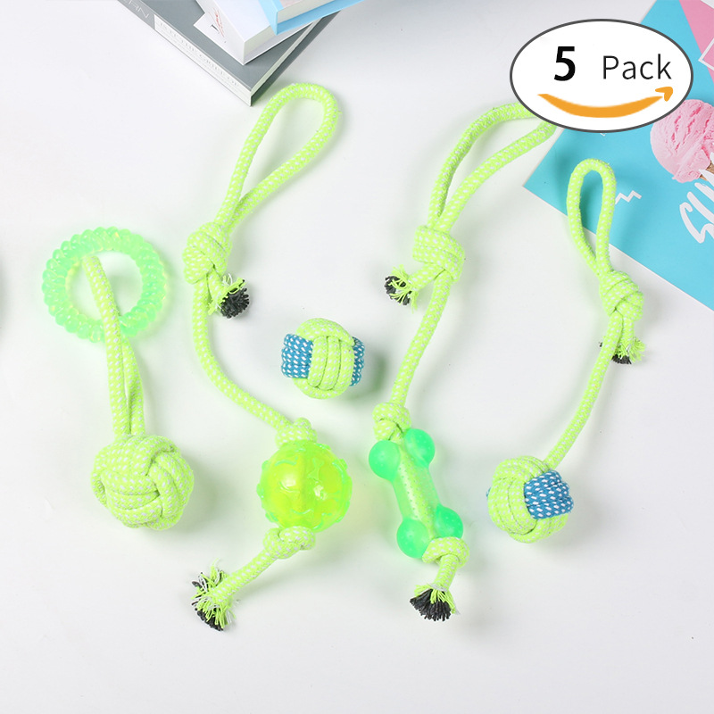 Mascota traje de juguete personalizado perro de algodón cuerda molar juguete combinación nudo pequeño y mediano perro juguete al por mayor