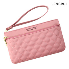 源頭廠家直銷時尚跨境手抓皮包長款菱格錢包女士簡約時尚