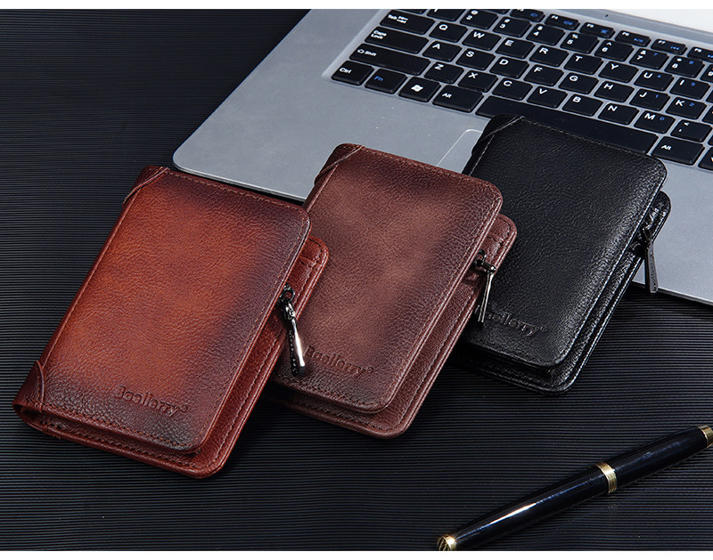 69g Weight Polyester Lining Material Zipper Closure Type Small Wallets Bags Type 1 Piece Quantity Daily Occasion Pu Leather Material Solid Color Pattern All Seasons Season Men's Gender Sewing Thread Design Business Style Square Shape Men's Solid Color Pu Leather Zipper Small Wallets 9