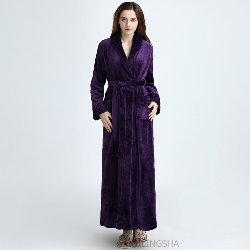 Purple women's collar, lengthened, thickened and warm