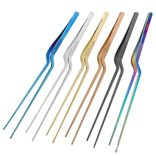 Factory spot 12 inch stainless steel tweezers clip Korean barbecue food clip thickened gardening day clip