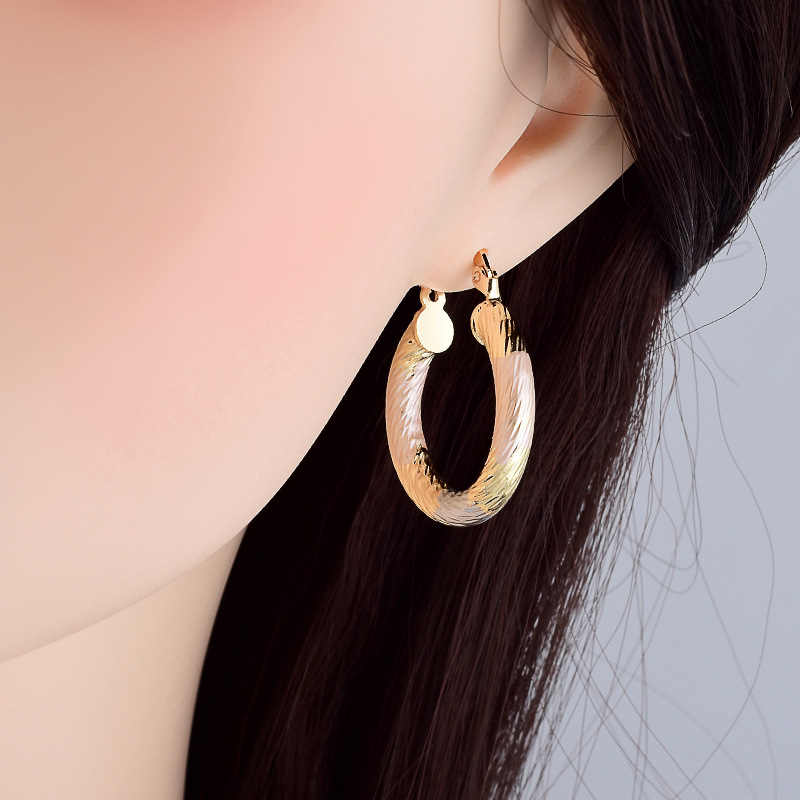 Women's Gender 1 Pair Simple Style Classic Style Colorful Color Block Copper Brass Women's Earrings