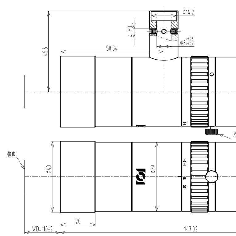 CHIOPT  长步道   MH11201A  远心工业镜头