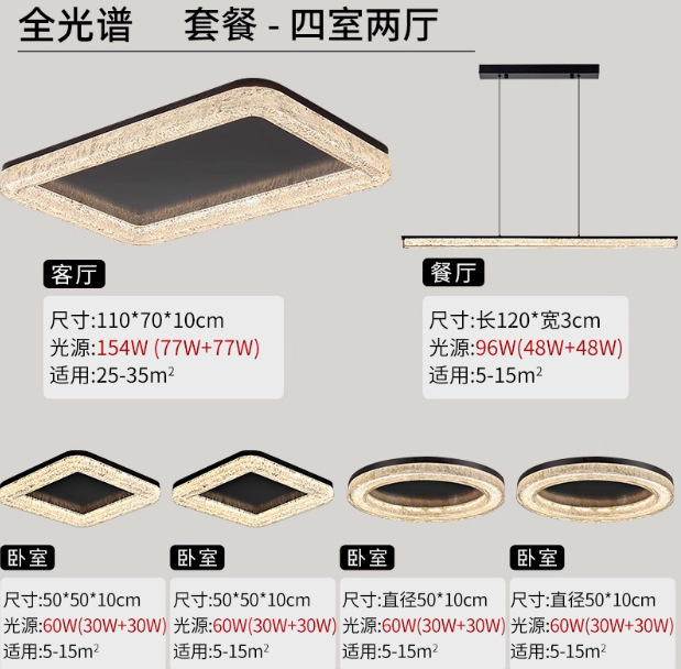 全铜意式极简客厅吸顶灯现代简约大气轻奢全光谱护眼全屋套餐灯具|undefined