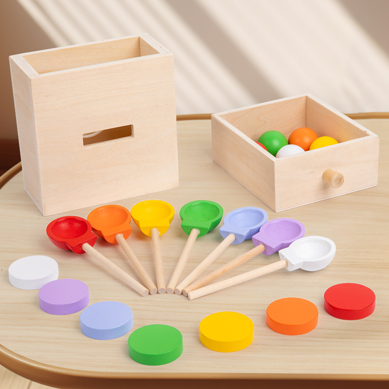 Educación temprana para niños 7 colores Moneda cajón cajón de color emparejado Juguetes de infantes al por mayor
