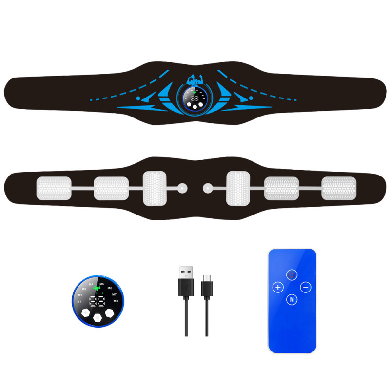 新型EMSフィットネスマッサージベルト黒科技腹筋トレーニング腰マッサージ器|undefined