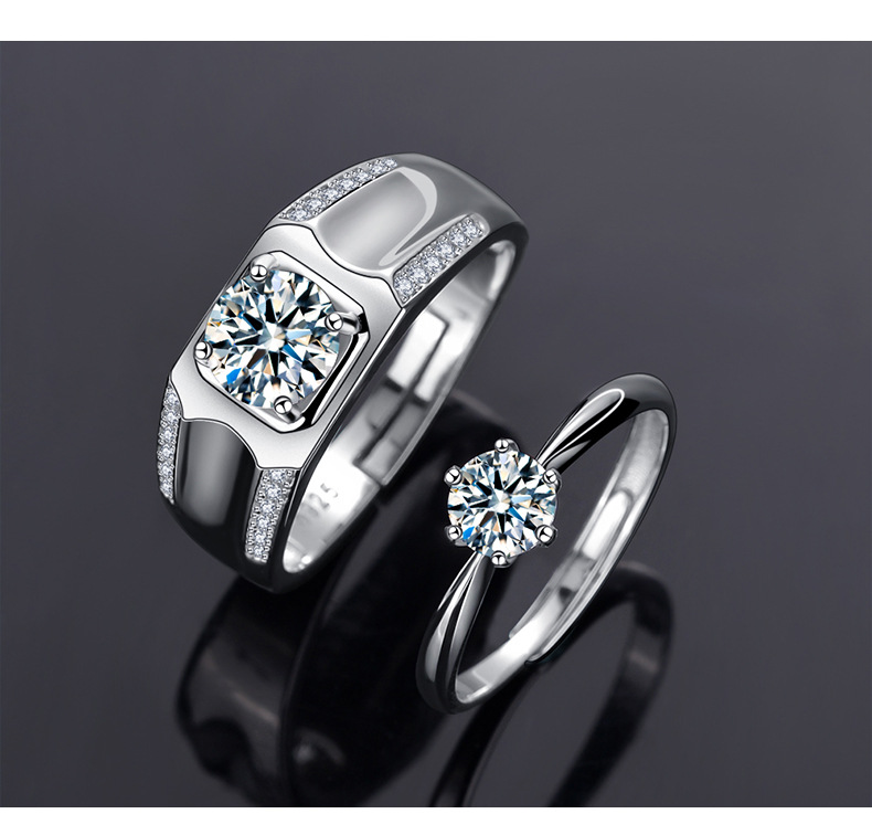 Eight Hearts And Arrows One Carat Ring - Elegant Couple Ring_voghion.com