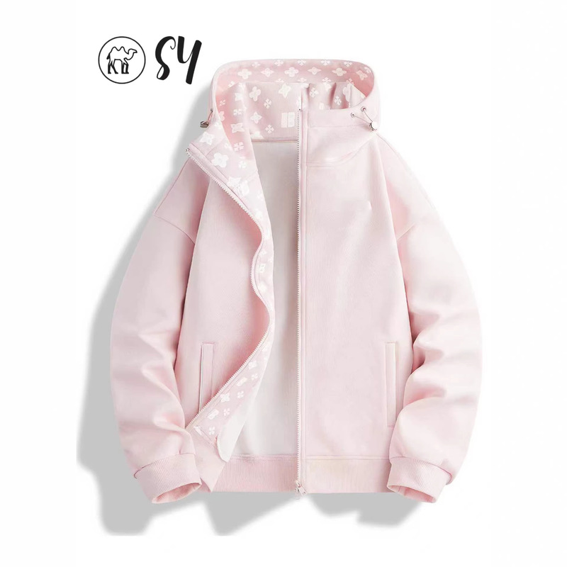 Pink Jacket for Women, 2026 New Spring Korean Style, Very Stylish Early Spring Hooded Cardigan Sweatshirt for Petite Girls