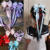 Hairgrip from pearl with bow, three dimensional hair accessory, children's Hanfu, with embroidery, Chinese style