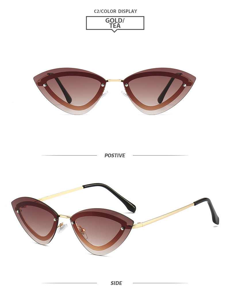 Elegant Basic Color Block Pc Cat Eye Full Frame Women's Sunglasses display picture 3