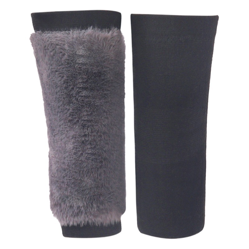Rodilleras cálidas de piel de conejo de invierno engrosadas para deportes, protección contra el frío para piernas viejas y frías, rodilleras con forro polar, calentadores de piernas deportivos que retienen el calor.