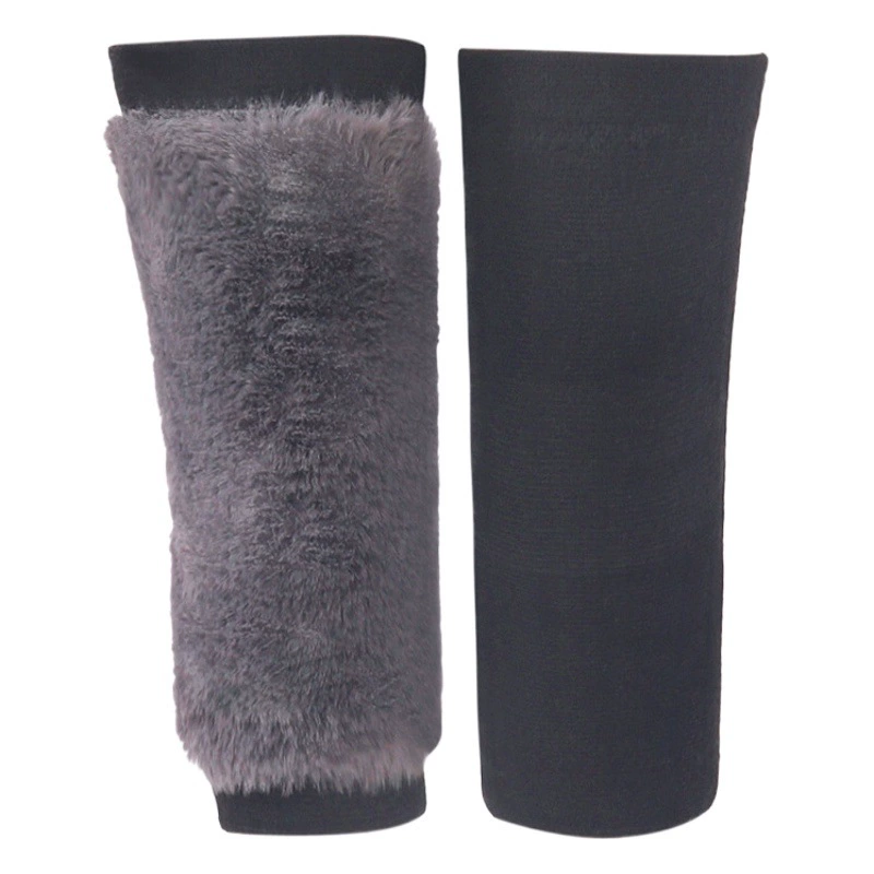 Спортивные утепленные зимние наколенники из кроличьего меха для защиты от холода, флисовые теплые гетры.