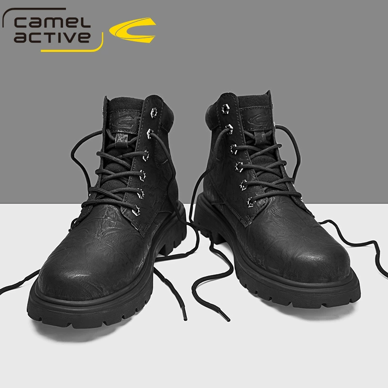 Немецкие ботинки Camel Dynamic Martin, мужские зимние мужские высокие рабочие ботинки, черные кожаные ботинки в британском стиле