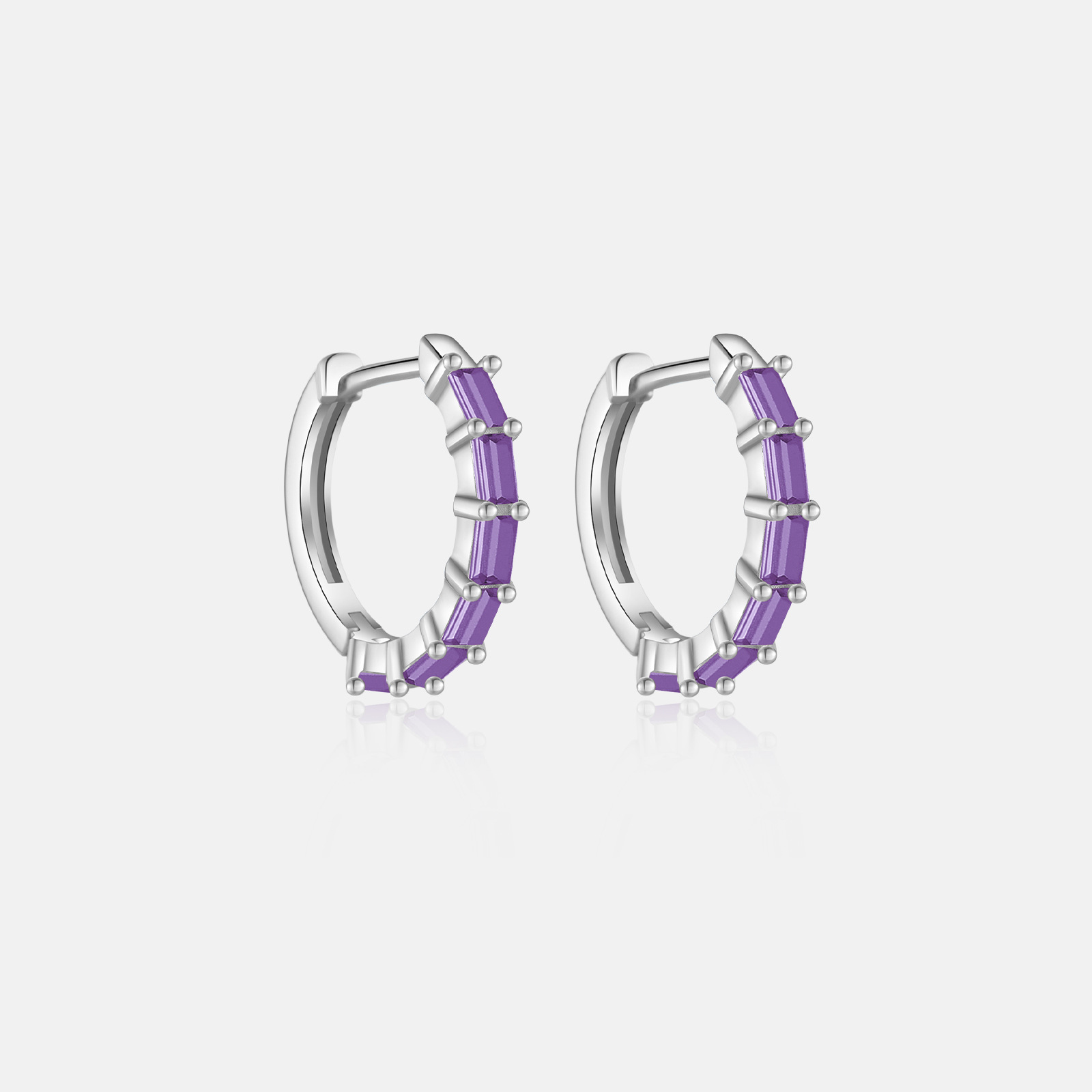 925 Sterling Silver Material 1 Pair 18K Gold Plated 925 Sterling Silver Zircon Geometric Earrings