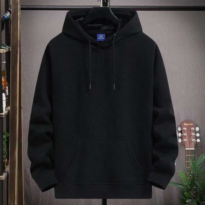 Heavyweight 320g hooded sweatshirt for men, loose fit, fleece-lined, thickened, warm, suitable for spring and autumn, couple's hoodie, men's clothing