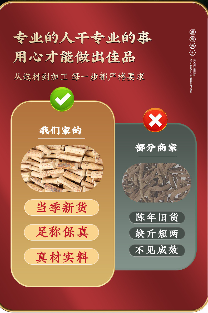 Five-Finger Fig and Smilax Root Tea Blend Wu Zhi Mao Tao Tu Fu Ling Herbal Soup Pack 75g Dried Root Slices quality and texture