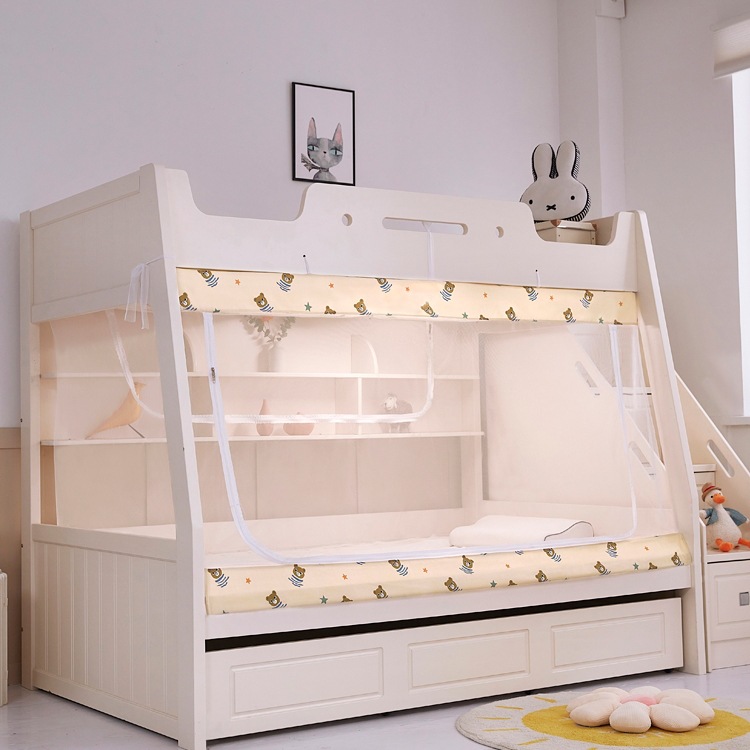 Bunk Bed 1.5m Upper and Lower Bunk Trapezoidal Bunk Bed 1.2m High and Low Kidsren's Bed 1.35m Upper and Lower Bed with Full Bottom Mosquito Net
