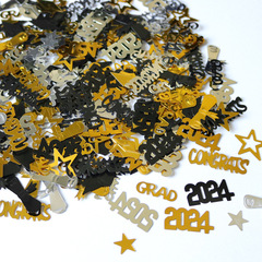 2024 Cross-border Graduation Season Decoration Blue and Gold Doctor Scroll Congratulations Wine Glasses Graduation confetti Party Supplies