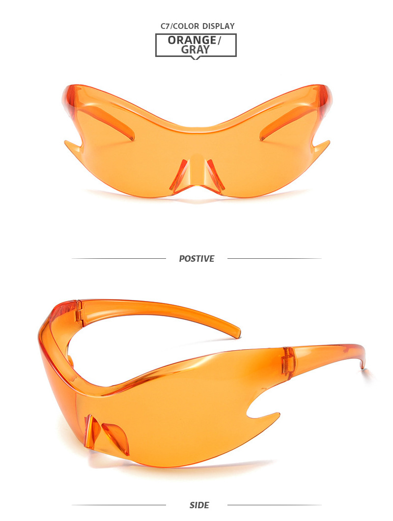 Solid Color Pattern Unisex Gender Y2K Solid Color PC UV400 Protection Special-Shaped Mirror Full Frame Women's Sunglasses