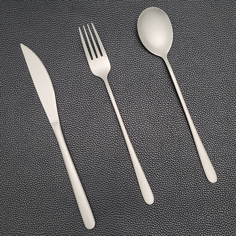 Titanium Purified Stainless Steel Korean-Style Western Cutlery Set, High-End Western Restaurant Hotel Restaurant Universal Tableware Three-Piece Set