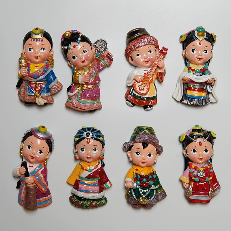 Тибетские характерные наклейки на холодильник Рисунок Трехмерные наклейки на холодильник из смолы Дворец Потала Храм Сяочжао Тибетский счастливый Шарм Благословение