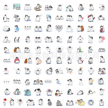 水彩企鹅涂鸦贴纸手机电脑水杯装饰贴创意儿童卡通贴纸水印贴纸