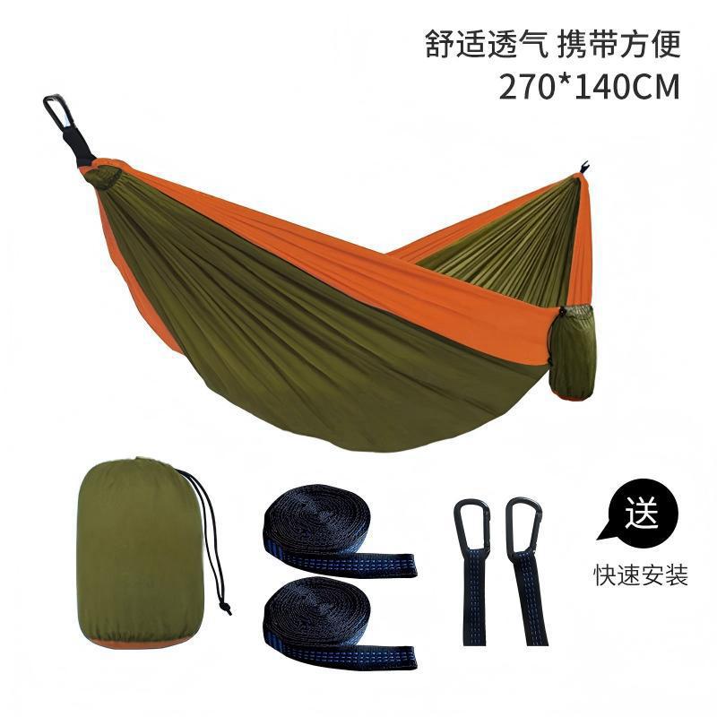 Fábrica directa hamaca de nylon paracaídas hamaca de tela de ocio columinar hamaca de campamento multicolor doble image 24