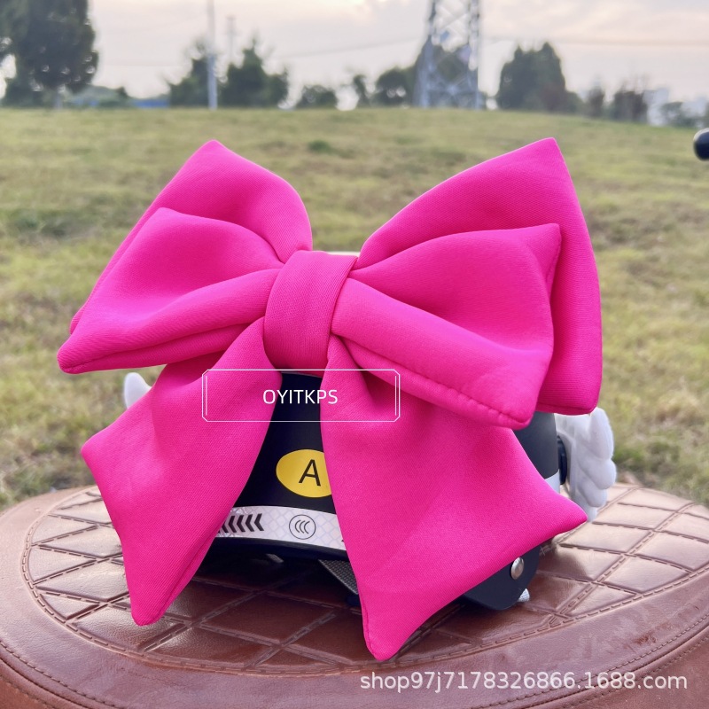 Electric Vehicle Decorative Bow, Cute Velcro Helmet, Motorcycle, Multi-Color Purple Series, Cross-Border Cute and Fun