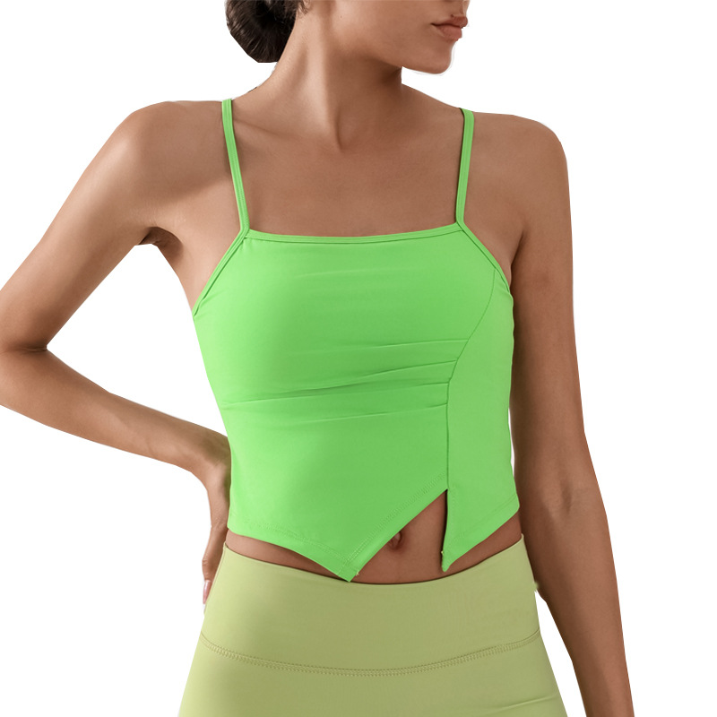 comercio exterior transfronterizo deportes fitness string irregular plegado con cojín de pecho desnudo chaleco de entrenamiento de yoga y baile