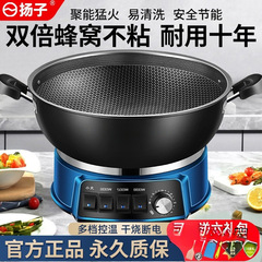 扬子蜂窝不粘锅电炒锅炒菜蒸炖一体式电热锅大功率多功能家用电锅