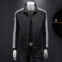 欧洲站休闲男士夹克外套立领茄克衫2025春季新款男装高端跑量大牌