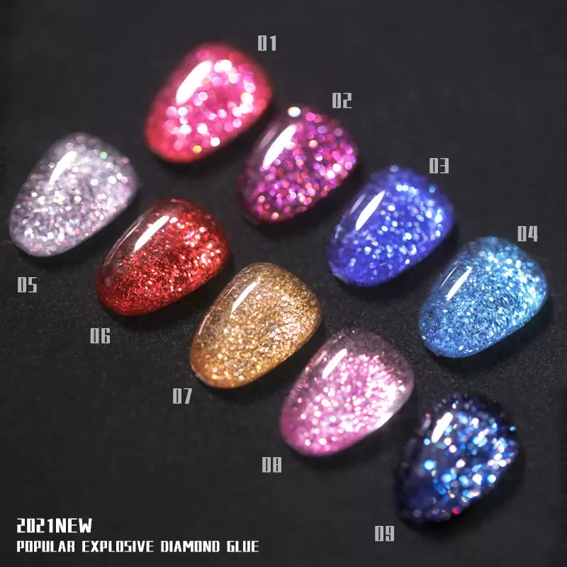 批发爆闪碎钻棱镜闪粉美甲网红蹦迪甲油金葱粉彩妆眼影金葱粉指甲