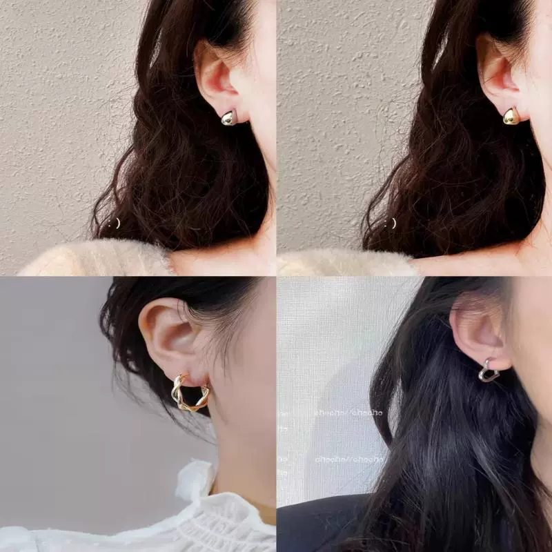 Серьги, серебряная игла, простой и элегантный дизайн, образец серебра 925, яркий привлекательный стиль, образец серебра 925