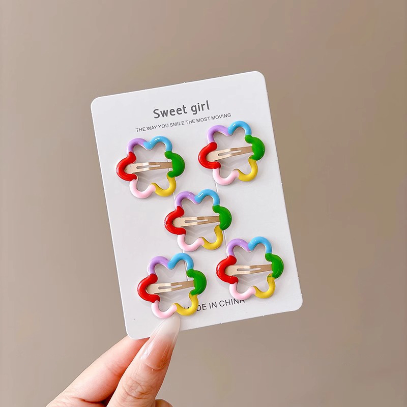 2025新款女童彩虹色BB发夹儿童碎发刘海夹子小女孩多巴胺头饰发卡|undefined