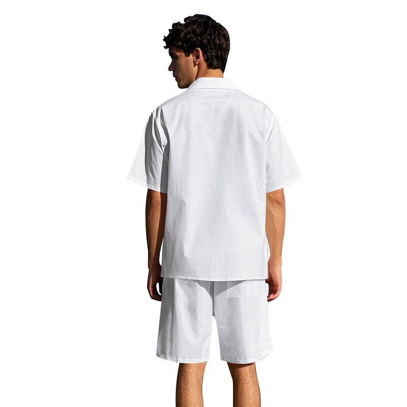 Men's Clothing Men's Light Luxury Casual Hawaiian Short Sleeved Shirt Shorts Set Summer Thin Workwear Loose Fit_viptrois.com