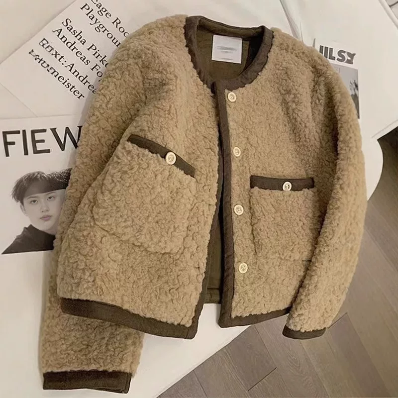 Демисезонная бархатная куртка, свободный крой, стиль Chanel, увеличенная толщина