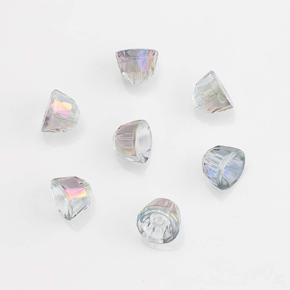 50 Pièces/Paquet 7*8mm Trou 1~1.9mm Cristal Verre Couleur Unie Perles display picture 16