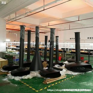 Fireplace Wood Stove Hanging Type Real Fire Household Wood Burning Villa Hanging Round Heating Alcohol Burning 3d Atomization