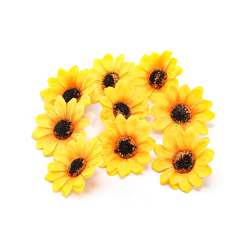 Simulated Sun Flower Head Silk Flower Handmade DIY Accessories Shooting Props Cross-Border Sunflower Head Simulated Sun Flower Head Silk Flower Handmade DIY Accessories Shooting Props Cross-Border Sunflower Head