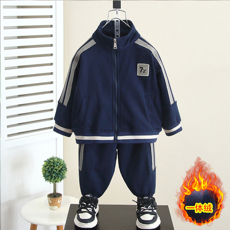 6582 Traje de invierno para niños 2025 Nuevo estilo de otoño e invierno para niños más terciopelo engrosamiento chaqueta de algodón de invierno para bebés