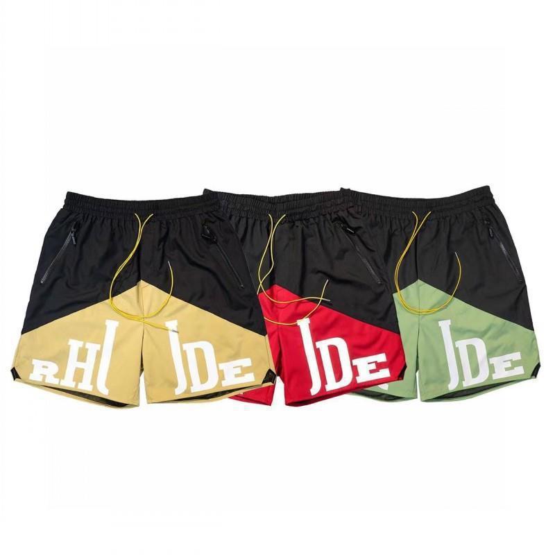 RHUDE ショーツ フォグ ハイストリート トレンド ブランド 巾着 3m レタープリント ヒップホップ ビーチ 5点式バスケットボールパンツ 男女兼用 ヒップホップ|undefined
