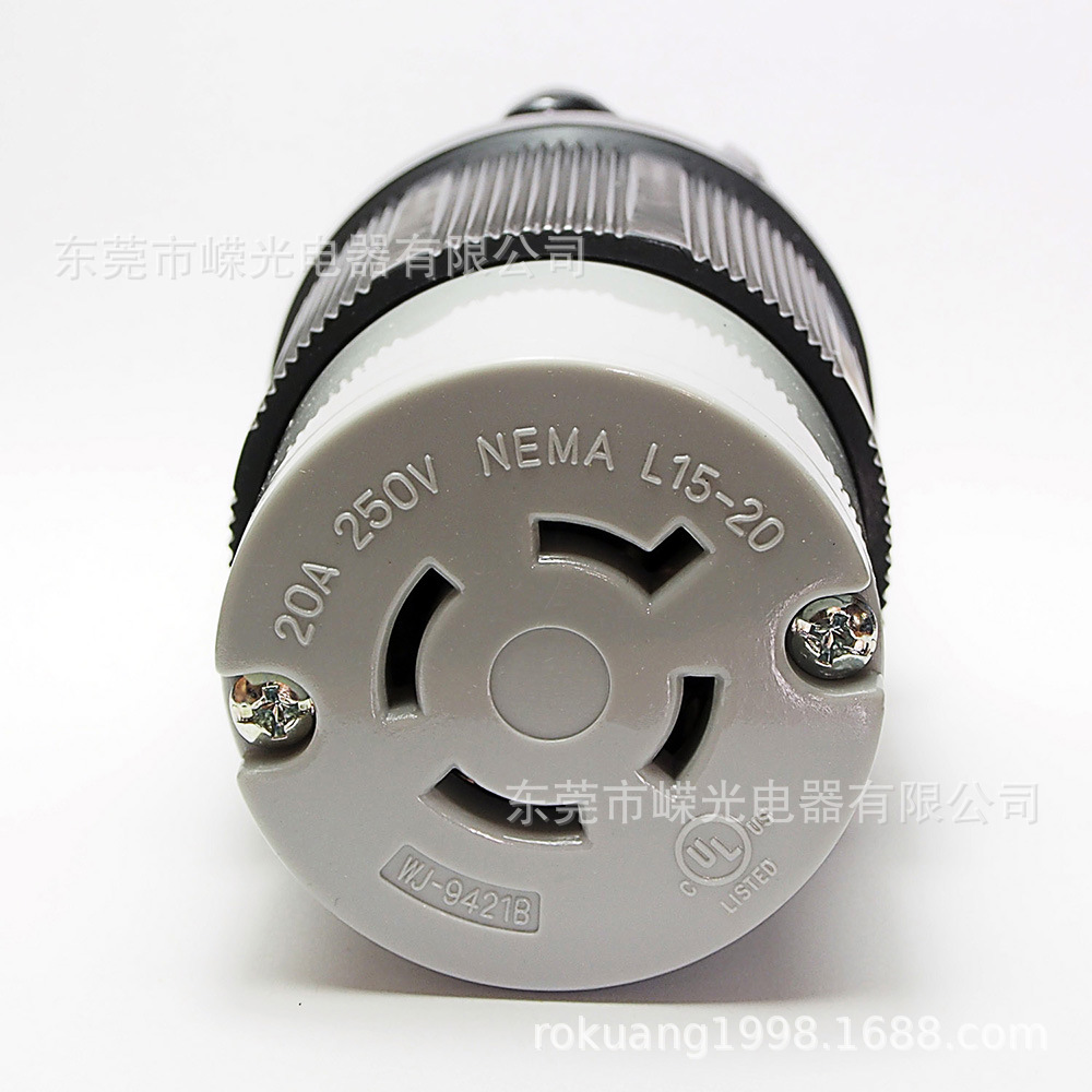 WJ-9421B NEMA连接器L15-20C 20A 250V引挂式公头半导体接线头