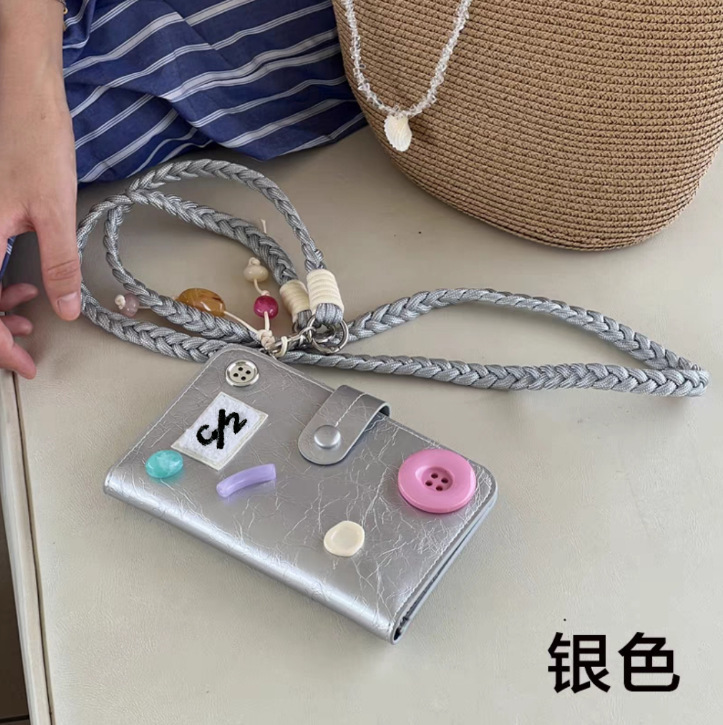 Passport Storage Bag with Niche Button Design, Portable and Can Be Worn Cross-Body, Suitable for Overseas Boarding Passes, Change, and Integrated Document Card Holder