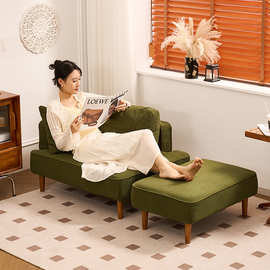 日式小户型沙发床客厅卧室两用可睡可躺可拆洗灯芯绒复古转角沙发
