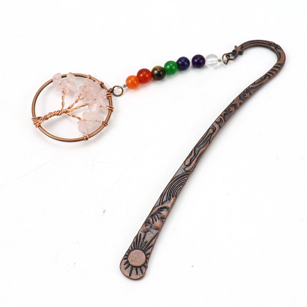 Amazon nuevo hecho a mano colorido cuentas Árbol de la vida fortuna árbol marcador colorido cristal fortuna árbol marcador BM02