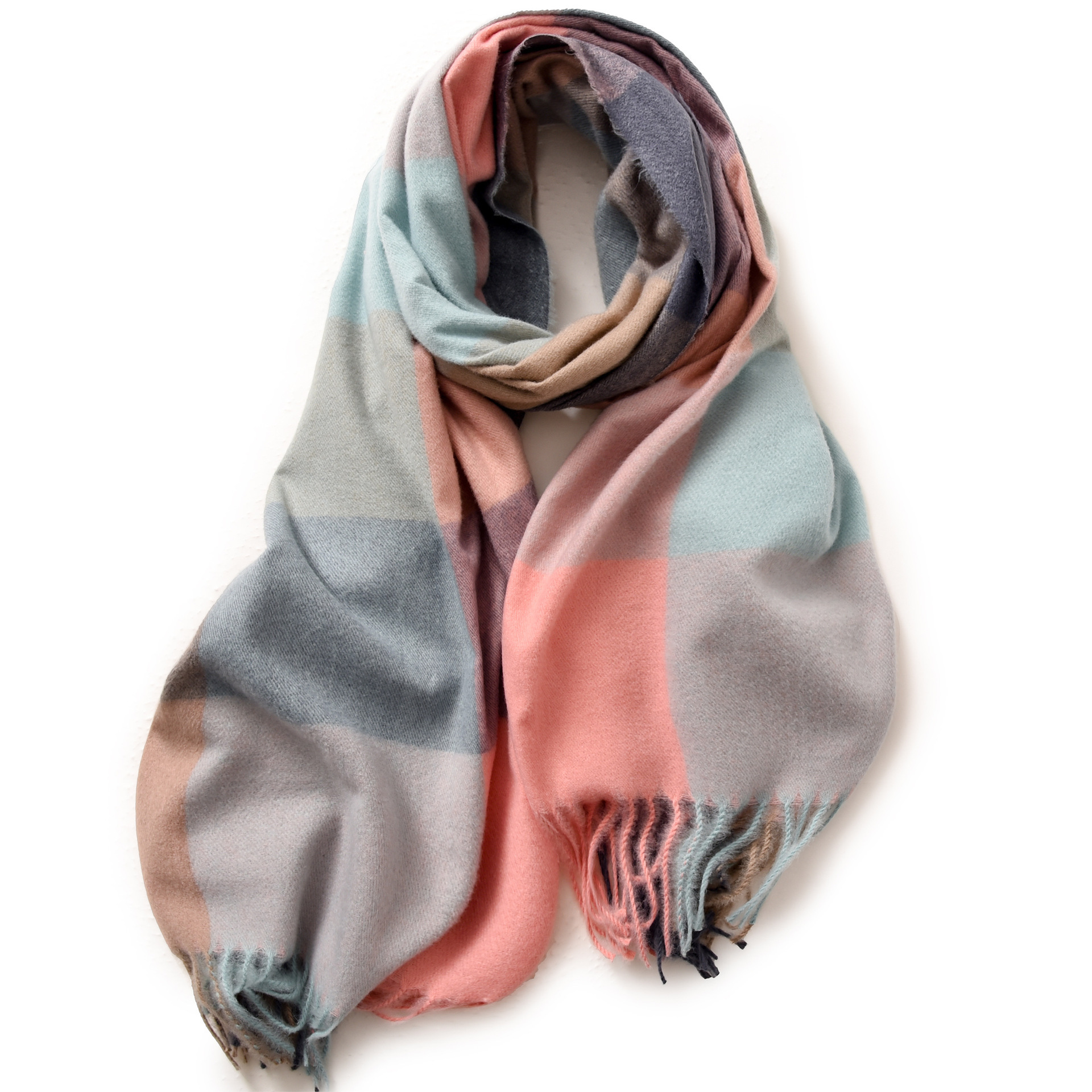 Buñuelo a cuadros para mujeres de otoño y invierno explosión de cachemira caliente buñuelo de oficina con buñuelo de alta calidad para mujeres de invierno