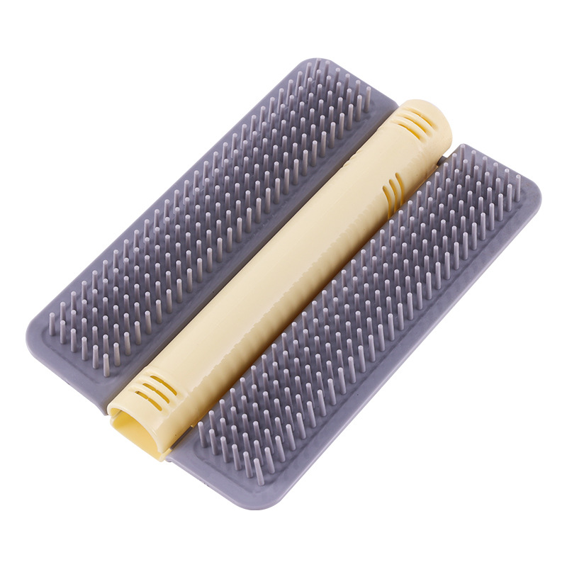 Fresco de cabello para gatos, cepillo de cabello para peinar el cabello, cepillo de masaje para rascar y rascar, desmontable y limpio para artículos para gatos.