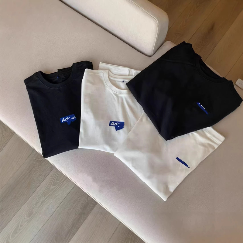 Adert Shirt for Men and Women, Summer White Short-Sleeve Trendy Brand New Letter Print Sports Casual Pullover Top Jimo